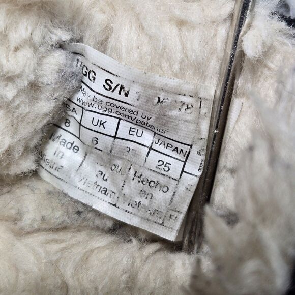 Ugg Ansley Womens Size 8 Black Suede Shearling/Sherpa Slippers  House Shoes - Picture 8 of 9